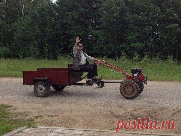 По весне подарил отцу мотоблок в дерев трактор! / Интересное в IT
