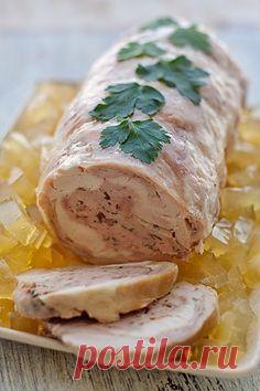 Галантин из курицы с языком