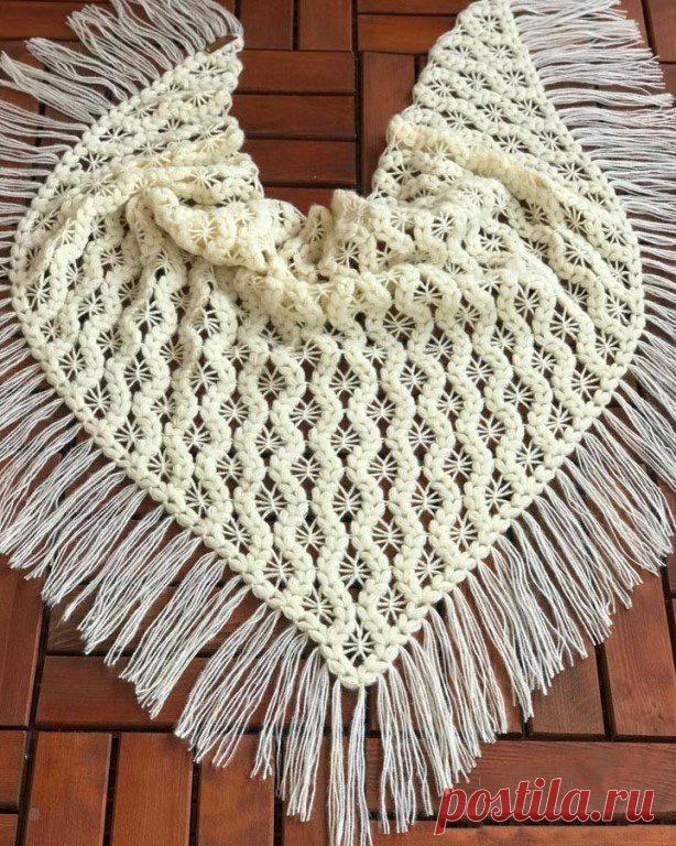 Ажурные шали с замечательными узорами — DIYIdeas