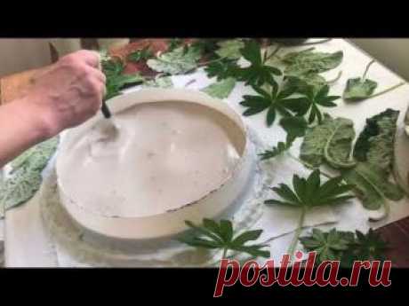 Plaster flowers. Tutorial / Отпечатки растений. Гипс. Мастер-класс. Молодой лопух.
