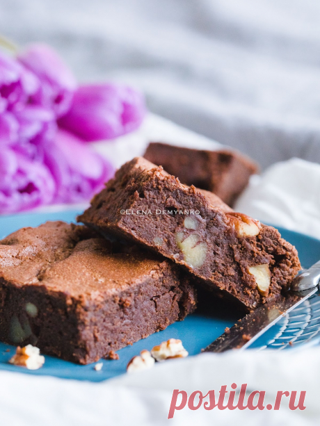 Elena Demyanko: Бархатный брауни с пеканом / Velvet pecan brownies