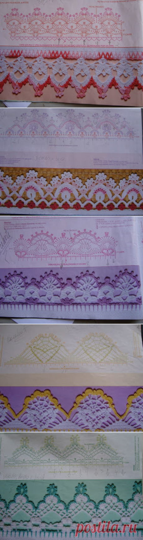 Eliana Pintura e Crochê: bicos de crochê com gráficos