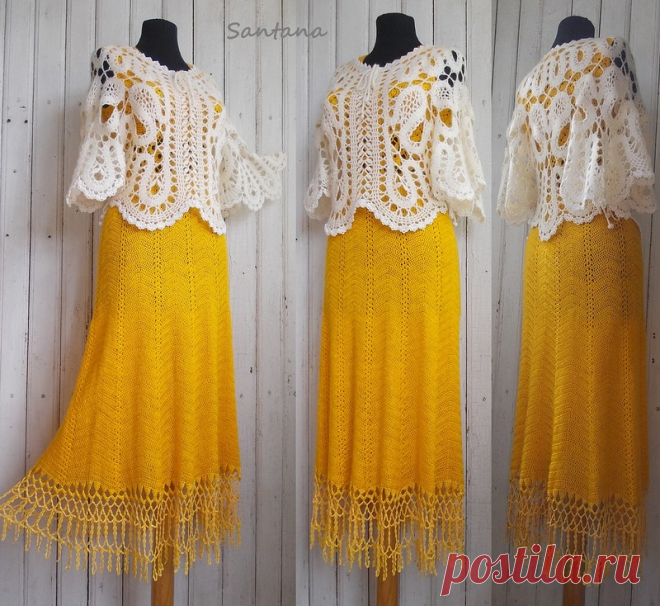 Жёлтое платье, жакет в стиле 