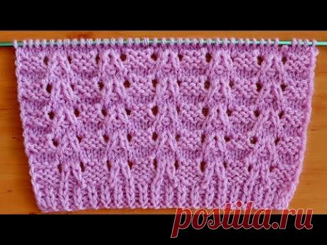 Красивый ажурный узор спицами для туники, топа, маечки, жилета.