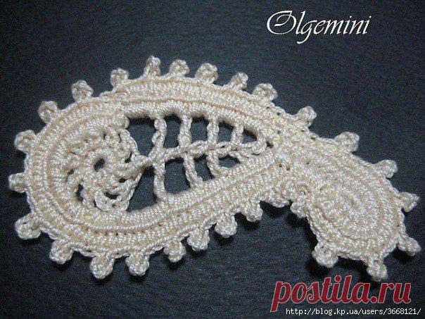 Мастер класс по вязанию элемента для ирландского кружева от Olgemini.