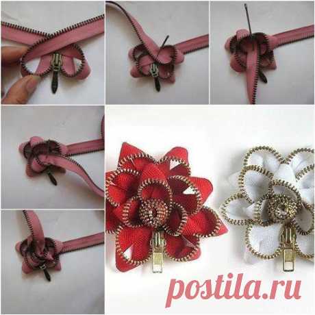 How to Make Easy Zipper Flowers | iCreativeIdeas.com