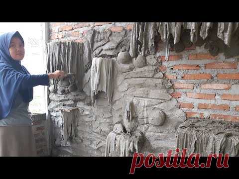Membuat pot bunga pada dinding relief