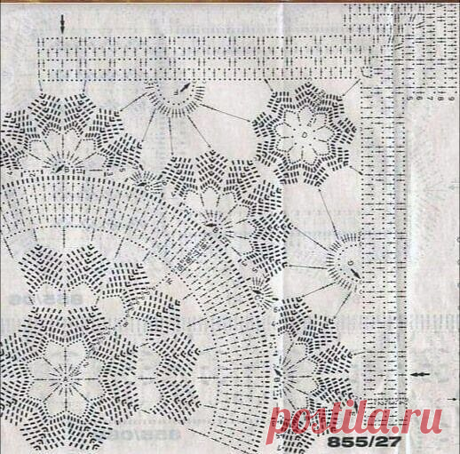 Квадратная салфетка, крючком