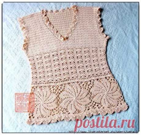 Нежно розовый топ - Все в ажуре... (вязание крючком) - Страна Мам