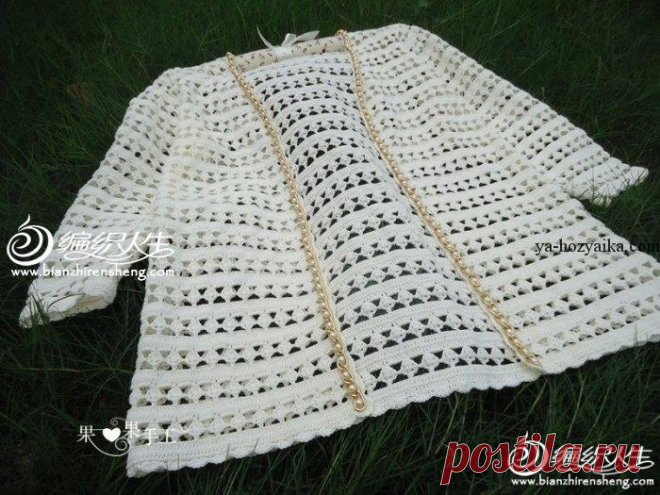 Шикарный кардиган крючком ажурным узором. Кардиганы для женщин крючком