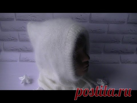 ВЯЖЕМ САМЫЙ МОДНЫЙ И ТРЕНДОВЫЙ АКСЕССУАР - КАПОР СПИЦАМИ ИЗ ПРЯЖИ ПУХ НОРКИ.