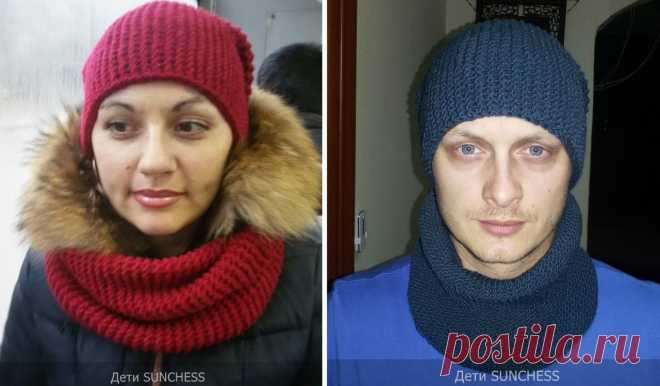 Шапка бини и снуд. Вязаные спицами из Пехорки Шапка бини сейчас очень популярна, как и много лет назад. Шапка бини идеально подходит к различной одежде. Снуд - отличное дополнение к шапке. Вяжутся легко