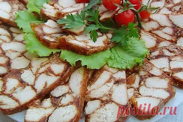 Рулет из курицы с желатином — Моя кухня