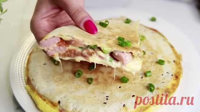 ЗАВТРАК В ЛАВАШЕ - Вкусные Рецепты из ЛАВАША - БЫСТРО и ВКУСНО Ингредиенты: Лаваш Сосиски Зелень Вяленые томаты 3 яйца Сыр