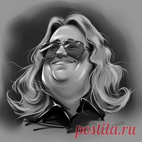 Александр Градский дружеский шарж по фото. По ссылке с картнки на моём Инстаграм каждый день новые рисунки