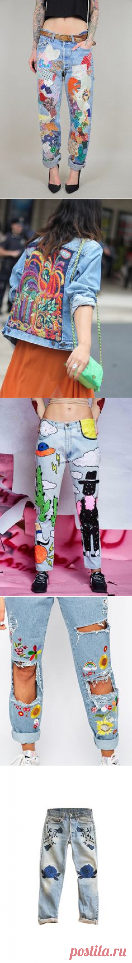 Happy Patchwork jeans • vintage 1980s denim • high waist 80s colorful jeans