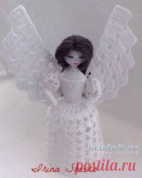 Ангел крючком. Мастер-класс от Ирины Шейко Ангел крючком. Мастер-класс. Вот такого Ангелочка я себе связала к Рождеству. Рост 17см, диаметр юбки 7см. В работе использовала китайские нитки типа "Ирис"