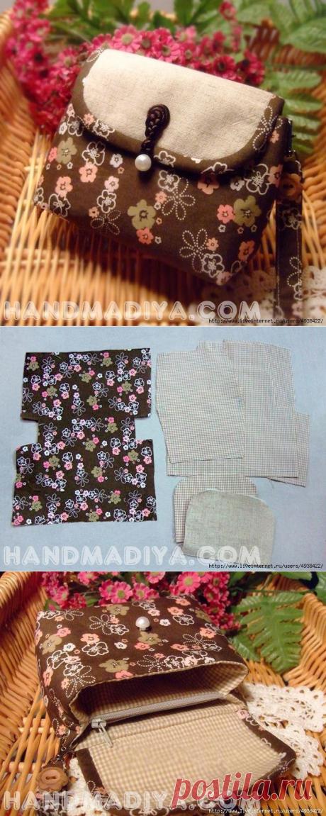 Шьем компактную сумочку с двумя отделениями..