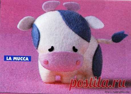 Корова - игрушки из фетра. Выкройка игрушки.