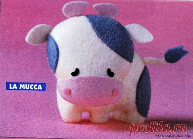 Корова - игрушки из фетра. Выкройка игрушки.