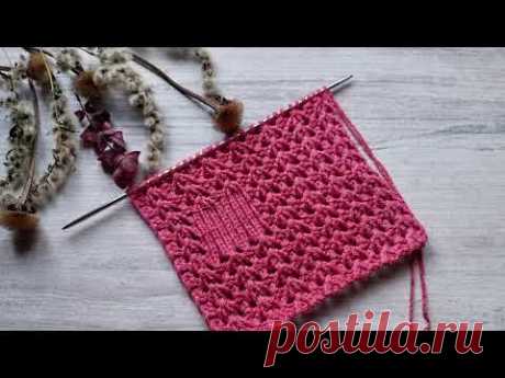 Идея для вязаного кармана на стильной сеточке❤️🧶🍁knitting pattern.