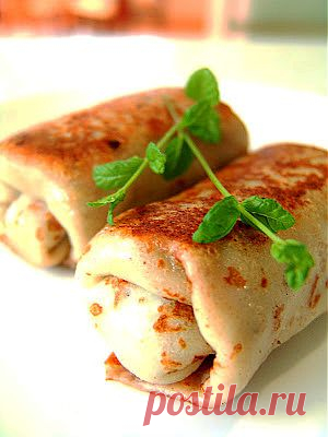 Домашняя кулинария.: Блинчики с мясом и морковью.