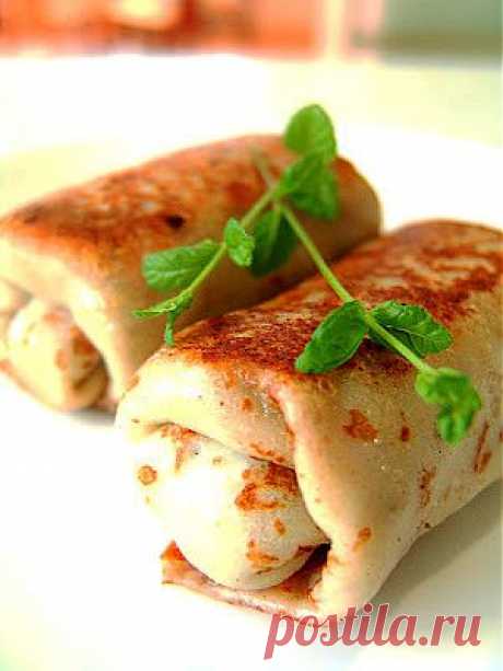 Домашняя кулинария.: Блинчики с мясом и морковью.