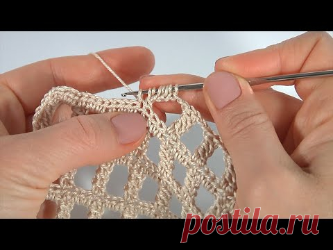 Вязание КРЮЧКОМ супер УЗОРА /Нежная СЕТКА/Столбики КРЮЧКОМ/