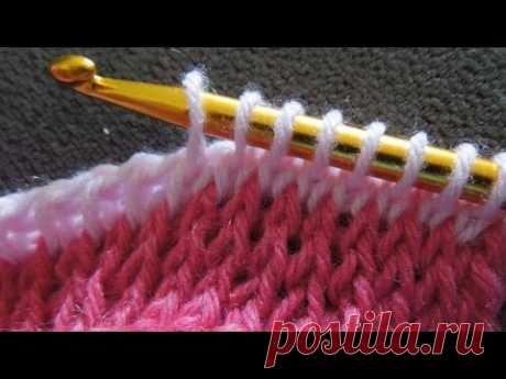 How To Crochet Tunisian Simple Stitch and Knit Stitch