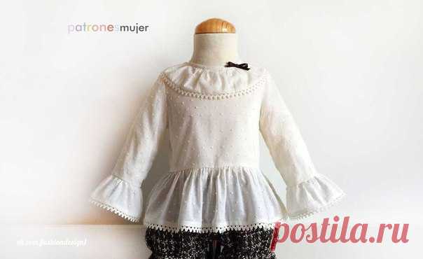 Детское блузка. Выкройка 
#fashiondesign1 | #выкройка | #мода | #шитье | #рукоделие | #мастеркласс