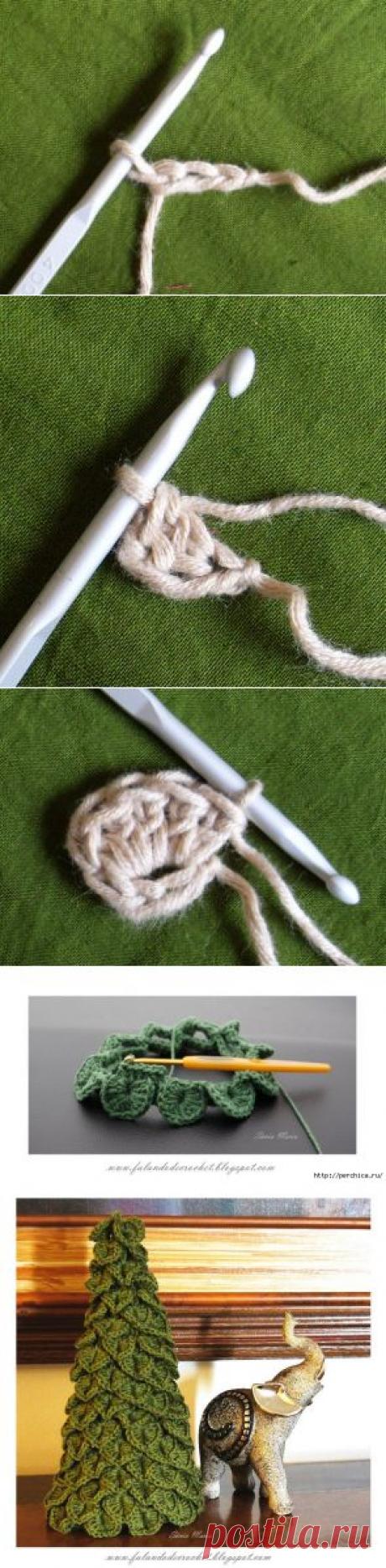 Красивые елочки, связанные крючком — Рукоделие