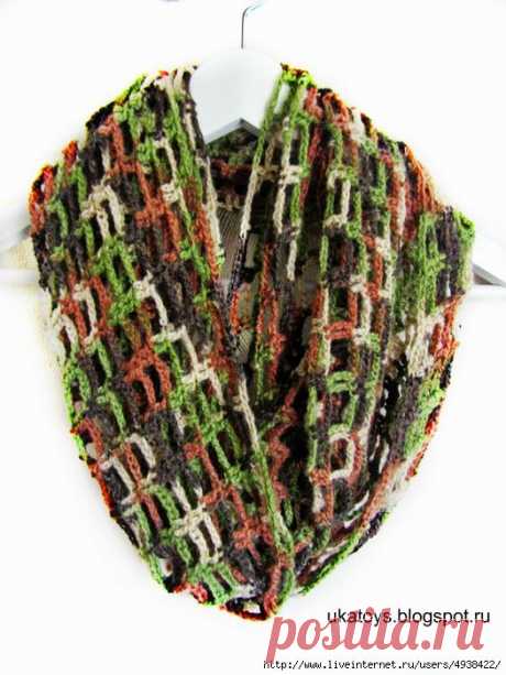 Ажурный снуд крючком из секционной пряжи с мохером. Схема. / Обсуждение на LiveInternet - Российский Сервис Онлайн-Дневников