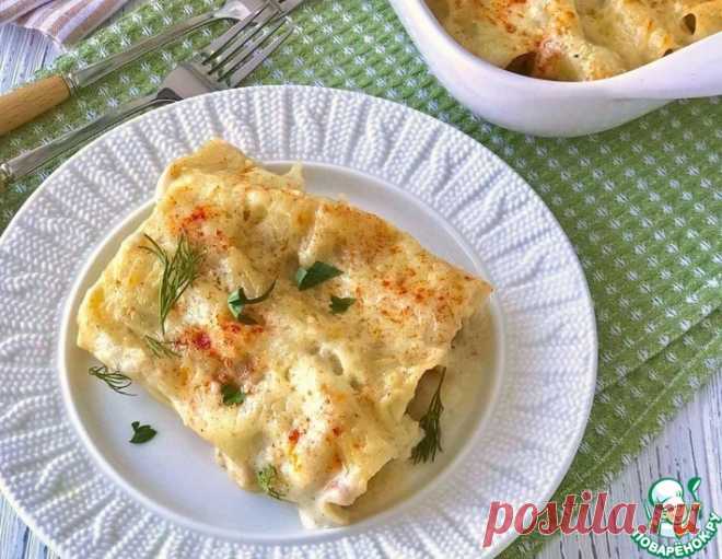 Каннеллони с грибами под сырным соусом – кулинарный рецепт