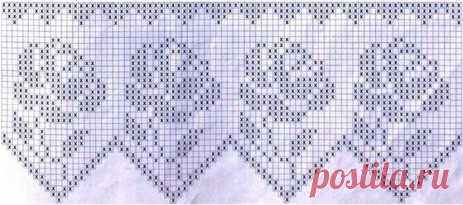 Розы филейным узором