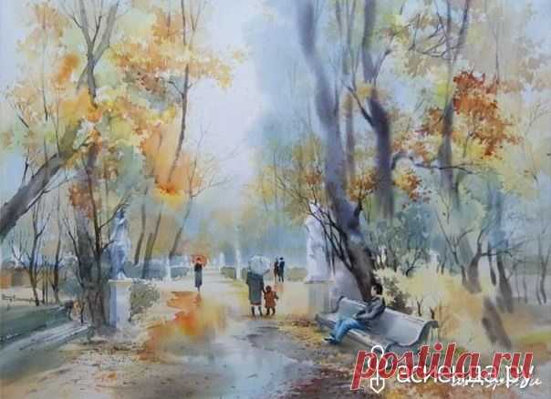 Акварельный Петербург Ольги Литвиненко: Группа Беседка «Дачная жизнь»