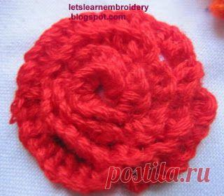 Let's learn embroidery: Rose-spiral buttonhole knot
