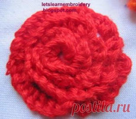 Let's learn embroidery: Rose-spiral buttonhole knot
