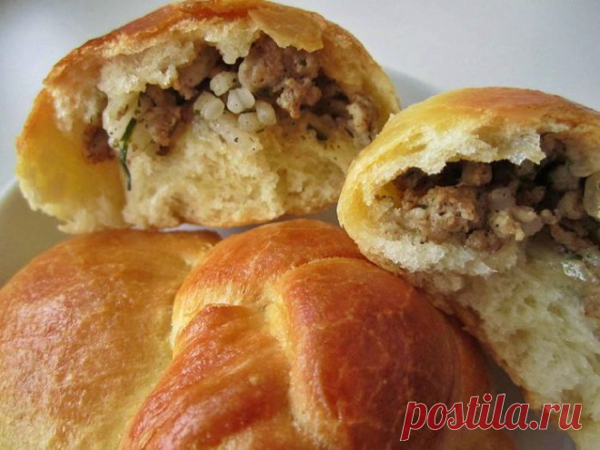 Пирожки разных видов формовки с рисово-мясной начинкой