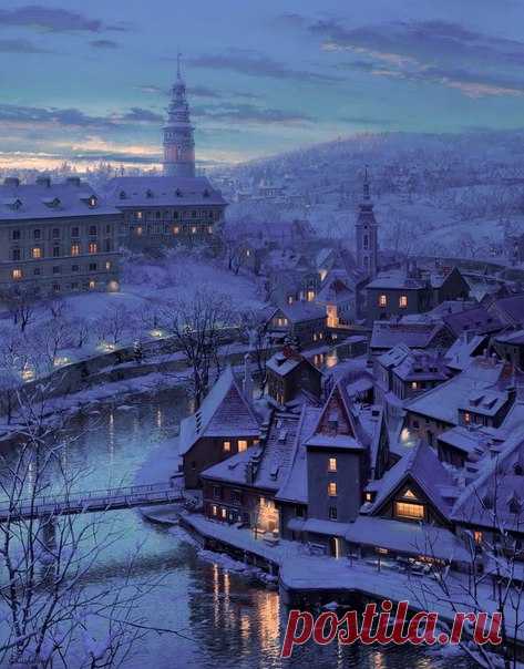 «Чешский Крумлов». 2016 г.
Художник Евгений Лушпин.