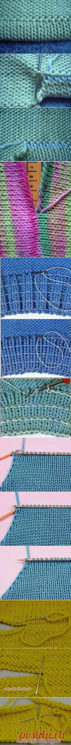 (5) Live stitches from the last row of a sleeve for a folded / turned hem on the WS: sewing tidily & nicely. => grafting to row ~~ Use for collar / nec…