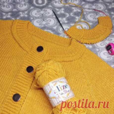 Имитация пришивной горловины, ложная кеттлёвка с цельновязаной планкой. МК.