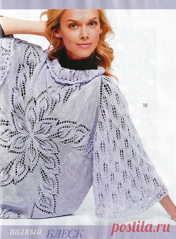 Пуловер спицами