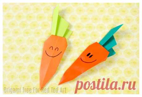 Easy Origami Carrot for Easter - Red Ted Art Easy Origami Carrot for Easter. Easter Origami Ideas. Easter Origami Patterns. Easy Origami Easter. Easter Origami for Kids. Easter Bunny Origami. Easy Bunny Origami. How to make a paper carrot for Easter. Easy Paper Carrot Garland. Kawait Easter Decor. Fun paper crafts for Easter.