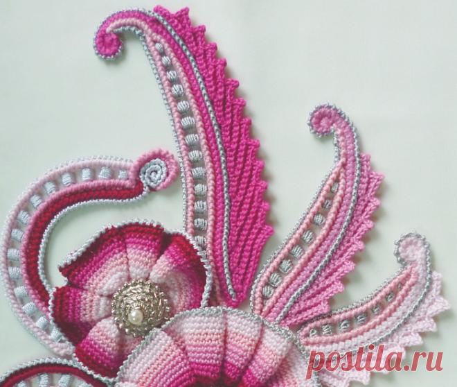 Цветок крючком. Объемный