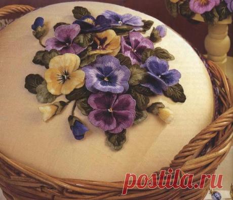 Вышивка гладью цветов мастер класс. |