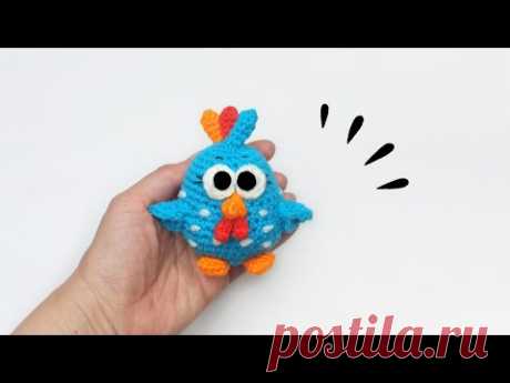 💙Как вязать Маленькую Пятнистую Курочку - Петушка крючком💙Птица амигуруми