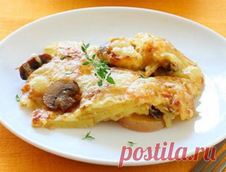 Рецепт постной картофельной запеканки с грибами - Вегетарианские рецепты, постные блюда . 1001 ЕДА вкусные рецепты с фото!
