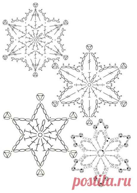 Огромная подборка СХЕМ Снежинок крючком