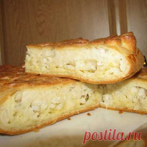 Очень простой заливной пирог для любой несладкой начинки