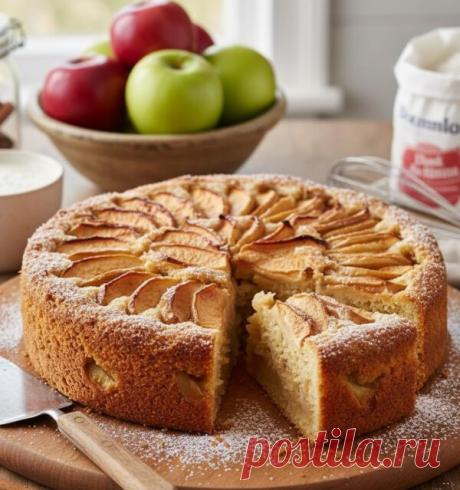 Яблочный пирог на кислом молоке